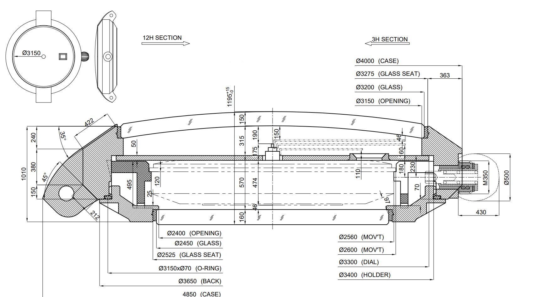Classic CAD cross-section
